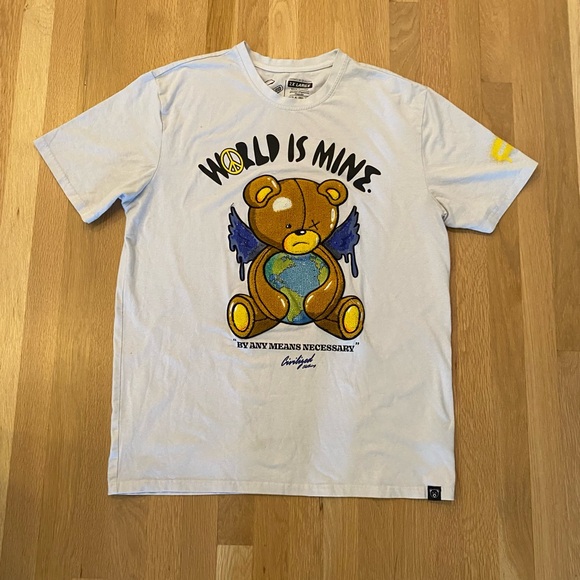 Civilized Mens World Is Mine Tee Chenille Bear w Rhinestone Embellishments / XXL - Picture 2 of 13